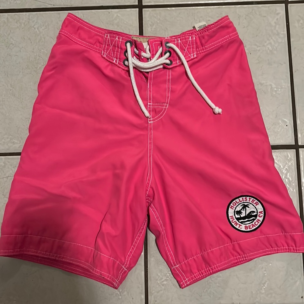 Hot Pink Hollister swim trunks